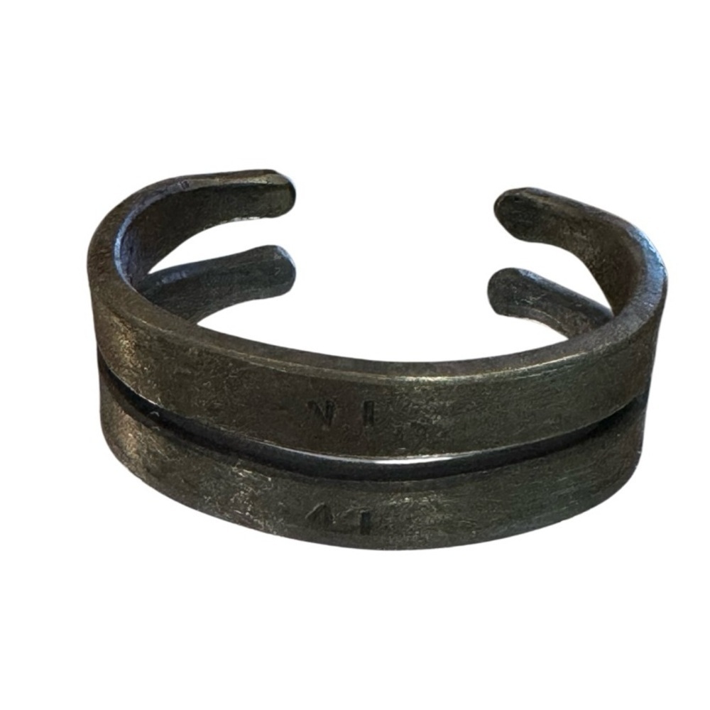 Hand Forged Iron Bracelet Mens Size 9